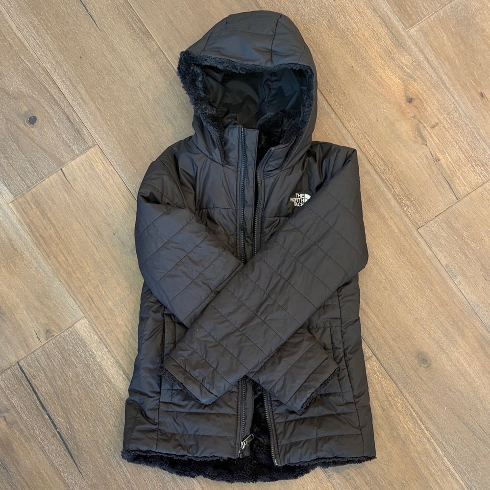 The North Face Girls' Black Hooded Puffer Jacket Size 10-12